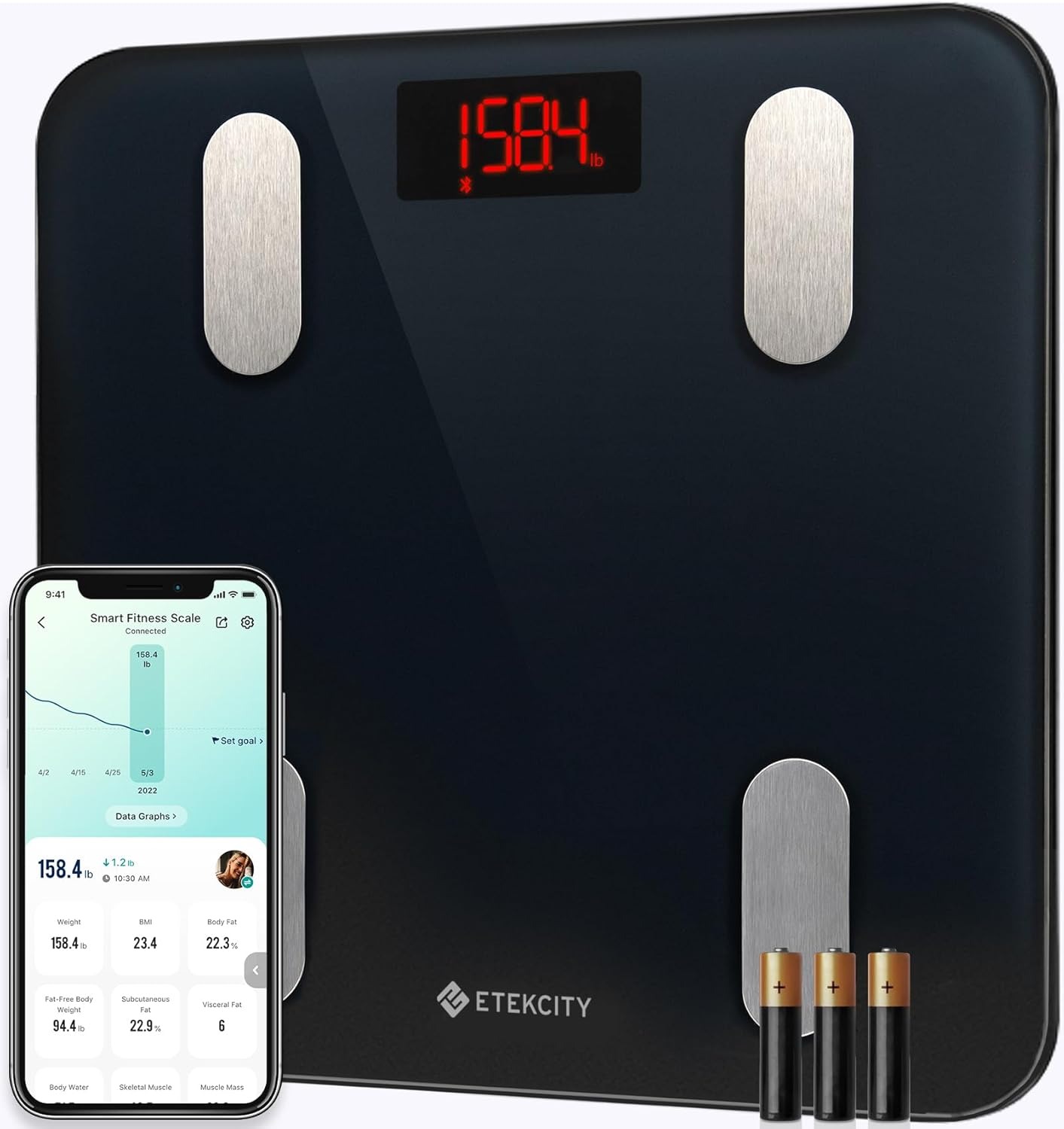 Smart body weight scale for tracking weight and progress