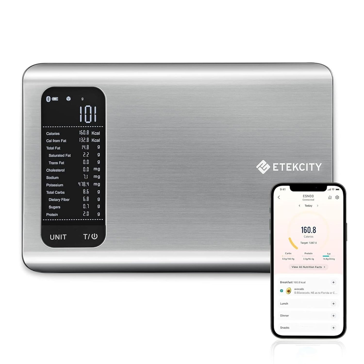 Digital food scale for calorie tracking and portion measurement