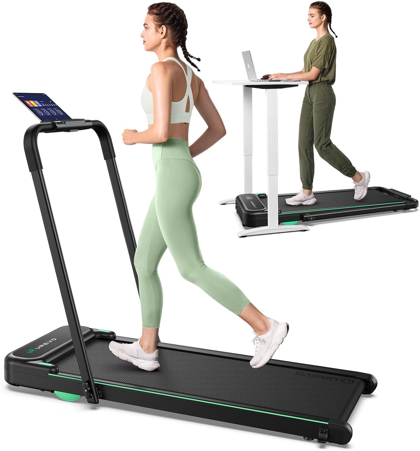 Walking pad treadmill for indoor aerobic exercise