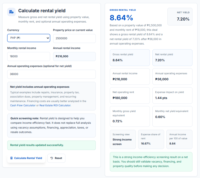 Rental Yield Calculator | Gross & Net Rental Yield Calculator for ...
